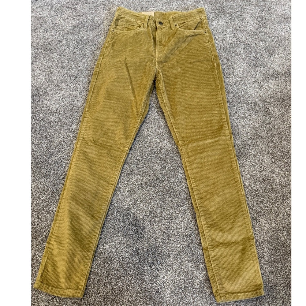 Levis 721 High Rise Skinny Corduroy Pants Mustard Tan 30x30 NWT